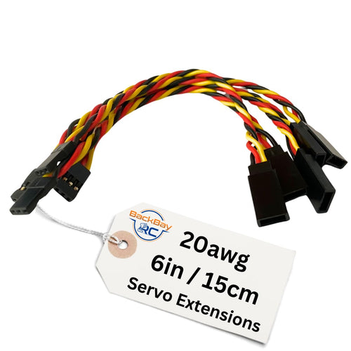 20awg Twisted Servo Extension Cable Pack – 100 Strand Wire, Gold Plated Pins, 6 Lengths (5 Wires per Pack)