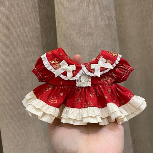 20cm Plush Doll Clothing Set Red - Soft Fabric Costume for 8-Inch Anime Stuffed Toys by S OUJCEN