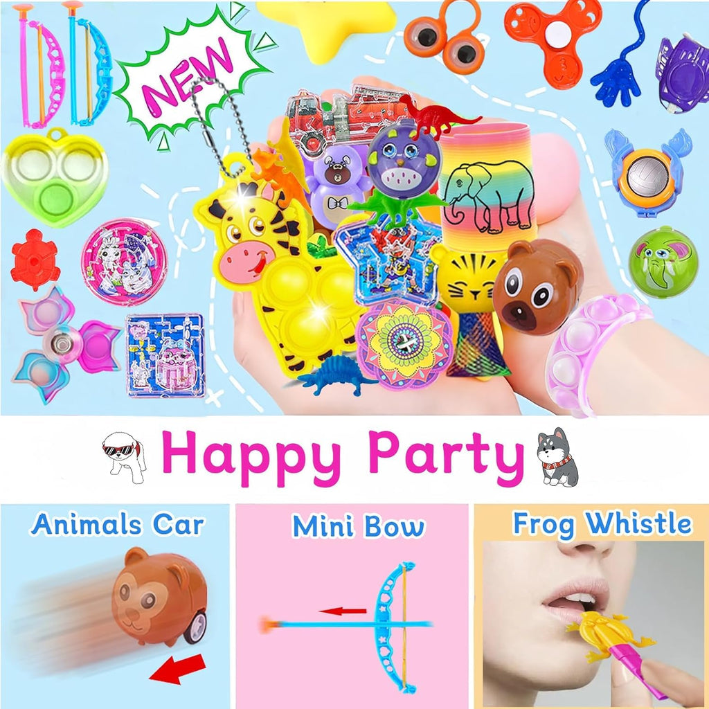 212-Piece Assorted Party Favors Toy Set for Kids - Bulk Prize Box for Events, Classrooms, and Birthdays