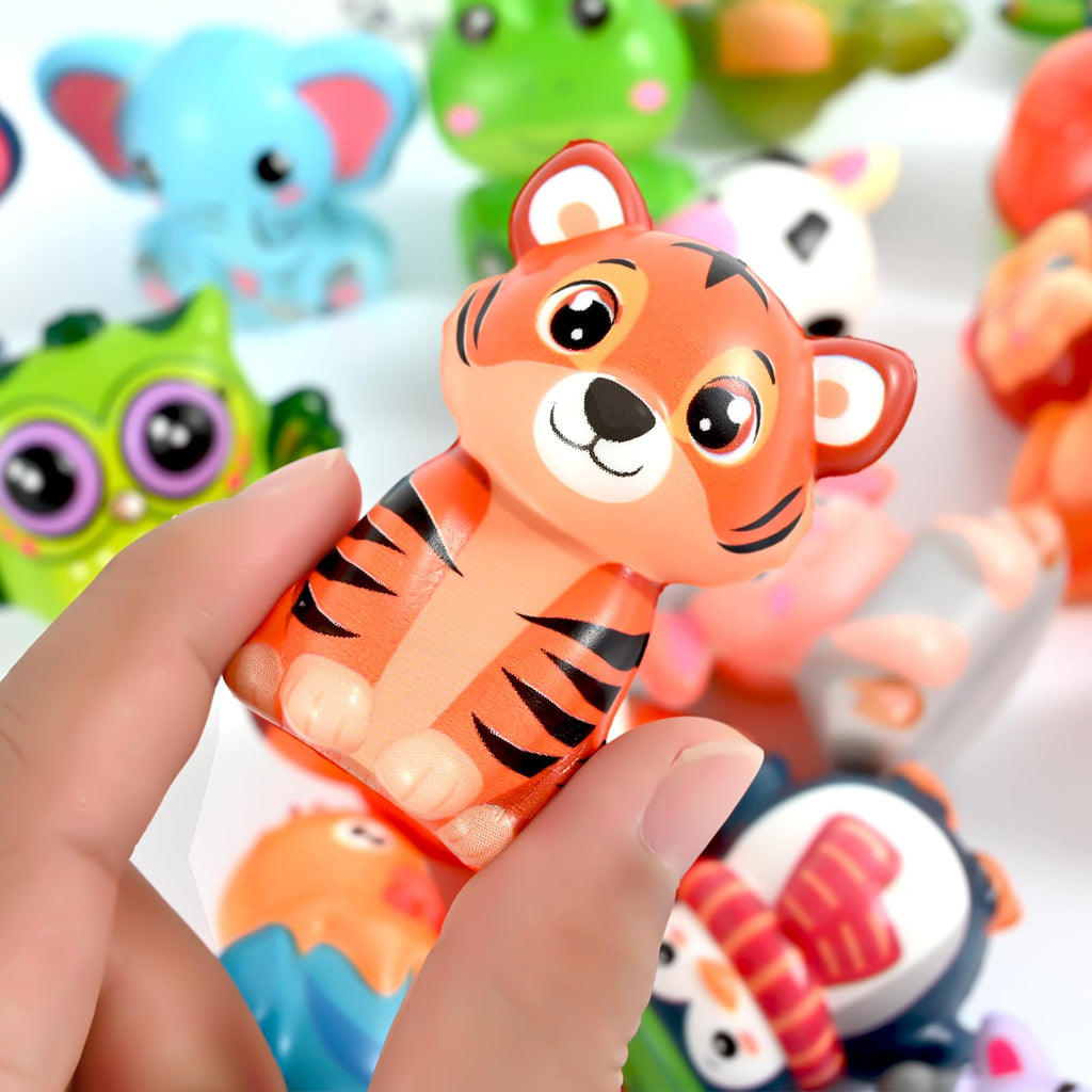 24 Animal Squishy Toys for Kids Party Favors – 24-Pack Safari Wild Animal Squishies for Goodie Bags, Pinata Fillers, Classroom Prizes, Stocking Stuffers