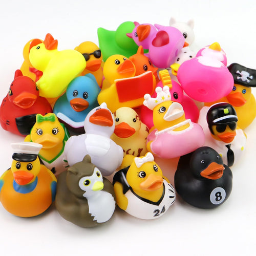 24 Assorted Rubber Ducks – 2.75 Inch Bulk Bath Toys for Kids, Party Favors, and Classroom Prizes
