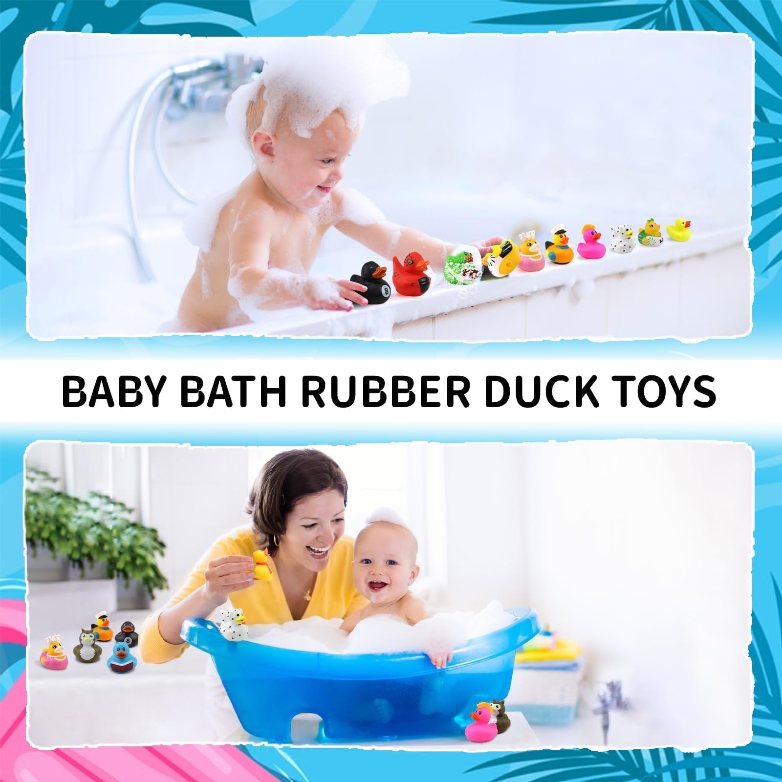 24 Assorted Rubber Ducks – 2.75 Inch Bulk Bath Toys for Kids, Party Favors, and Classroom Prizes
