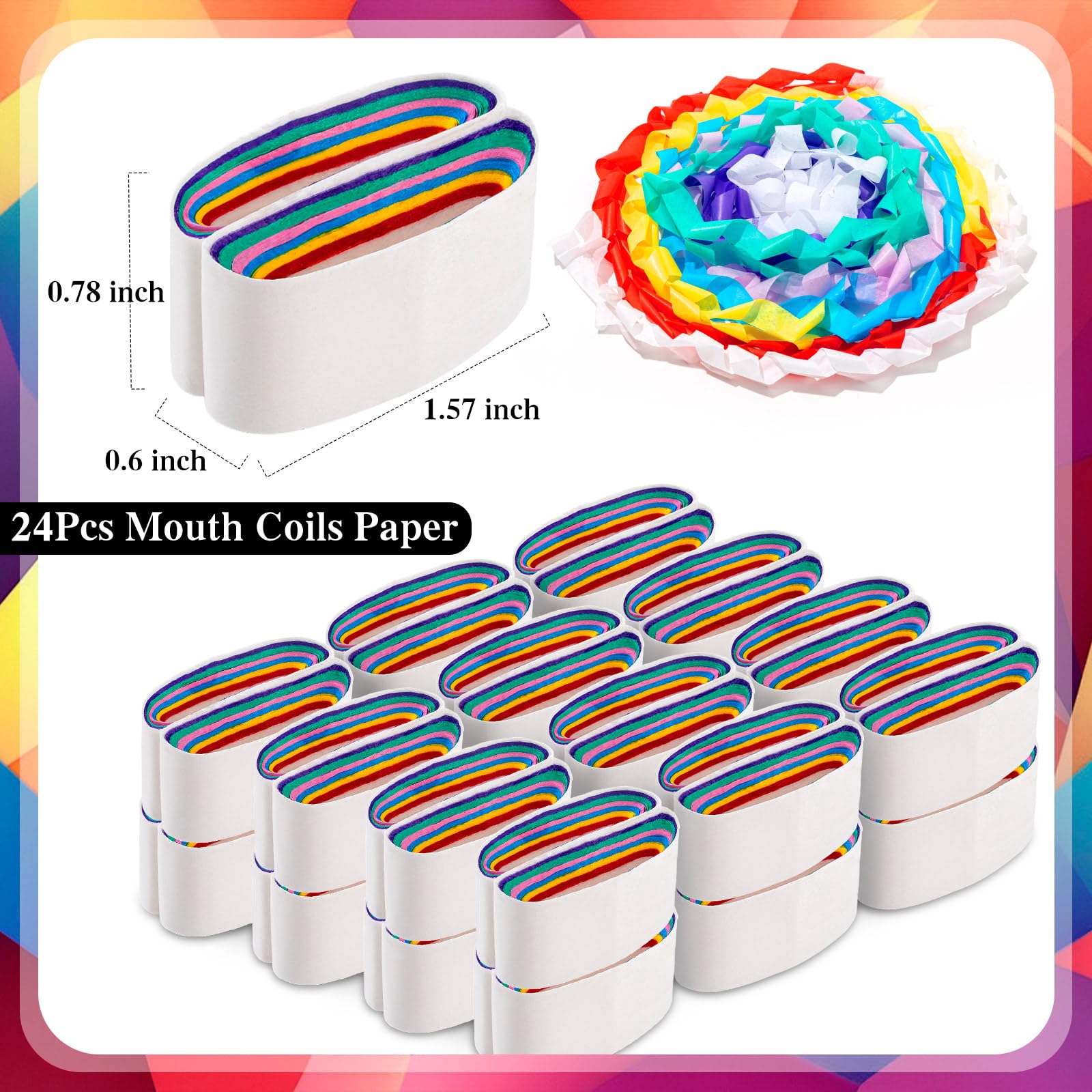 24 Colorful Magic Mouth Coils Paper for Party Performances - LBSXQGS