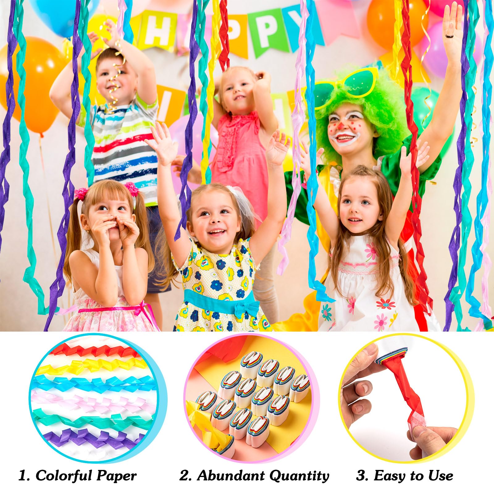24 Colorful Magic Mouth Coils Paper for Party Performances - LBSXQGS