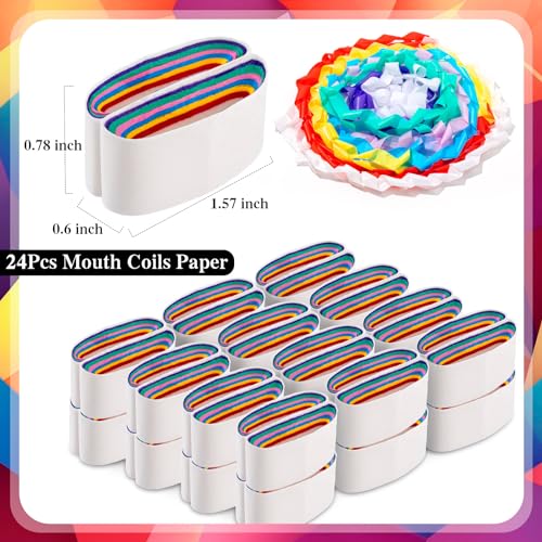 24 Colorful Magic Mouth Coils Paper for Party Performances - LBSXQGS