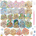 24 Kawaii 3D Sticker Scenes for Adults – DIY Sticker Therapy Set with Background Boards and Tweezer