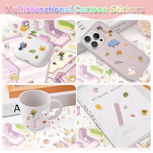 24 Kawaii 3D Sticker Scenes for Adults – DIY Sticker Therapy Set with Background Boards and Tweezer