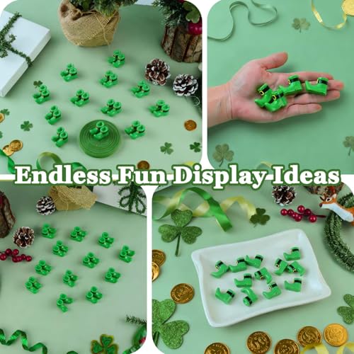 24 Mini Leprechaun Shoe Figurines – 12 Pairs of Resin St. Patrick's Day Boots for Crafts and Decor