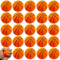 24 Pack 2.5 Inch Basketball Stress Balls – Mini Foam Squeeze Sports Balls for Party Favors, School Rewards, and Stress Relief
