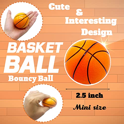 24 Pack 2.5 Inch Basketball Stress Balls – Mini Foam Squeeze Sports Balls for Party Favors, School Rewards, and Stress Relief