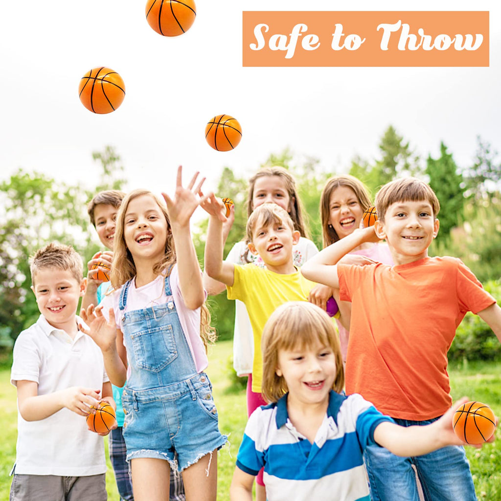 24 Pack 2.5 Inch Basketball Stress Balls – Mini Foam Squeeze Sports Balls for Party Favors, School Rewards, and Stress Relief