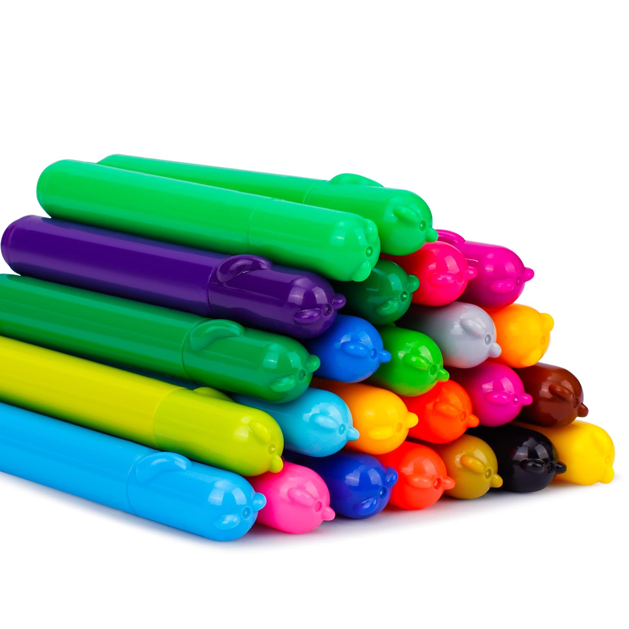 24-Pack Amazon Basics Washable Markers for Kids, Assorted Colors, Round Tip, Non-Toxic, Includes Storage Case