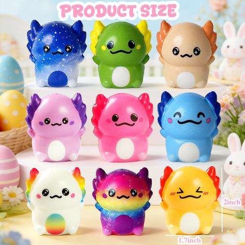 24 Pack Axolotl Slow Rise Squishy Toys – Cute Stress Relief Fidgets for Kids