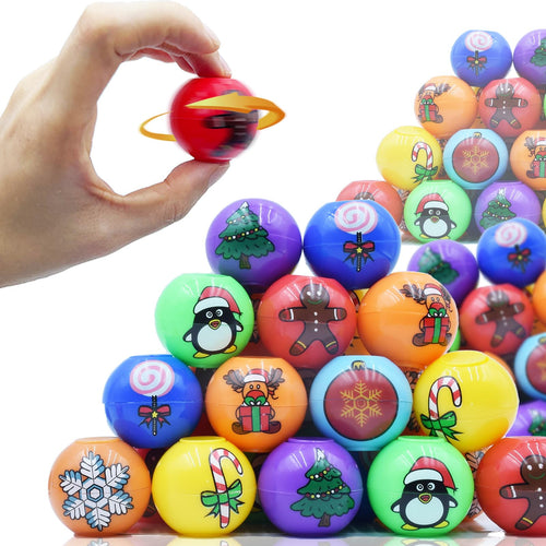 24-Pack Christmas Mini Fidget Spinner Balls – Bulk Stocking Stuffers, Party Favors & Treasure Box Toys