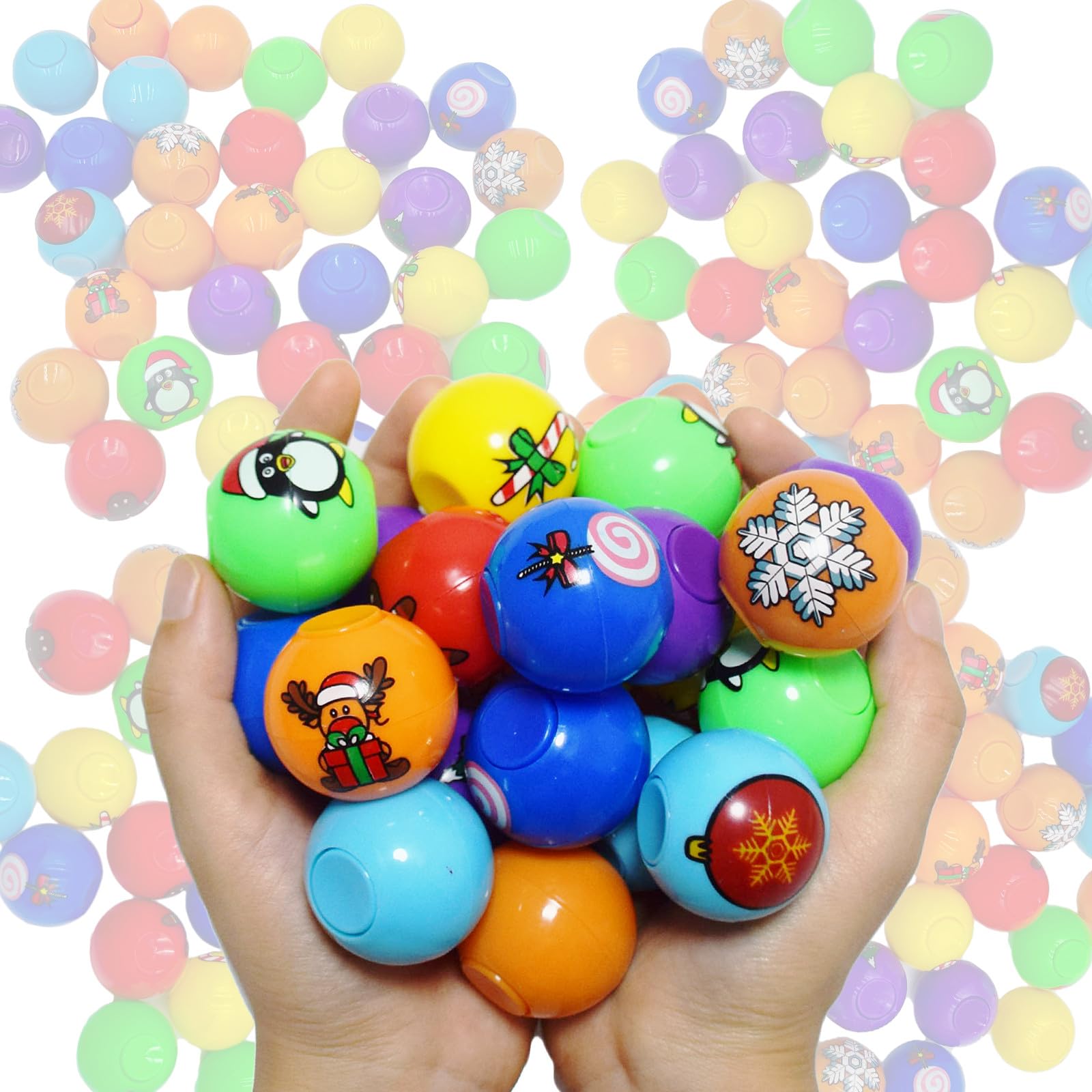 24-Pack Christmas Mini Fidget Spinner Balls – Bulk Stocking Stuffers, Party Favors & Treasure Box Toys