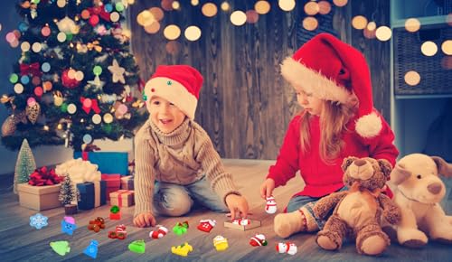 24 Pack Christmas Mochi Squishy Toys – Stress Relief Stocking Stuffers for Kids | Bulk Classroom Gifts