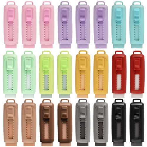 24 Pack Cute Retractable Erasers - Kawaii Cartoon Eraser Pencils for Kids, School Supplies, Party Favors (Style 2)