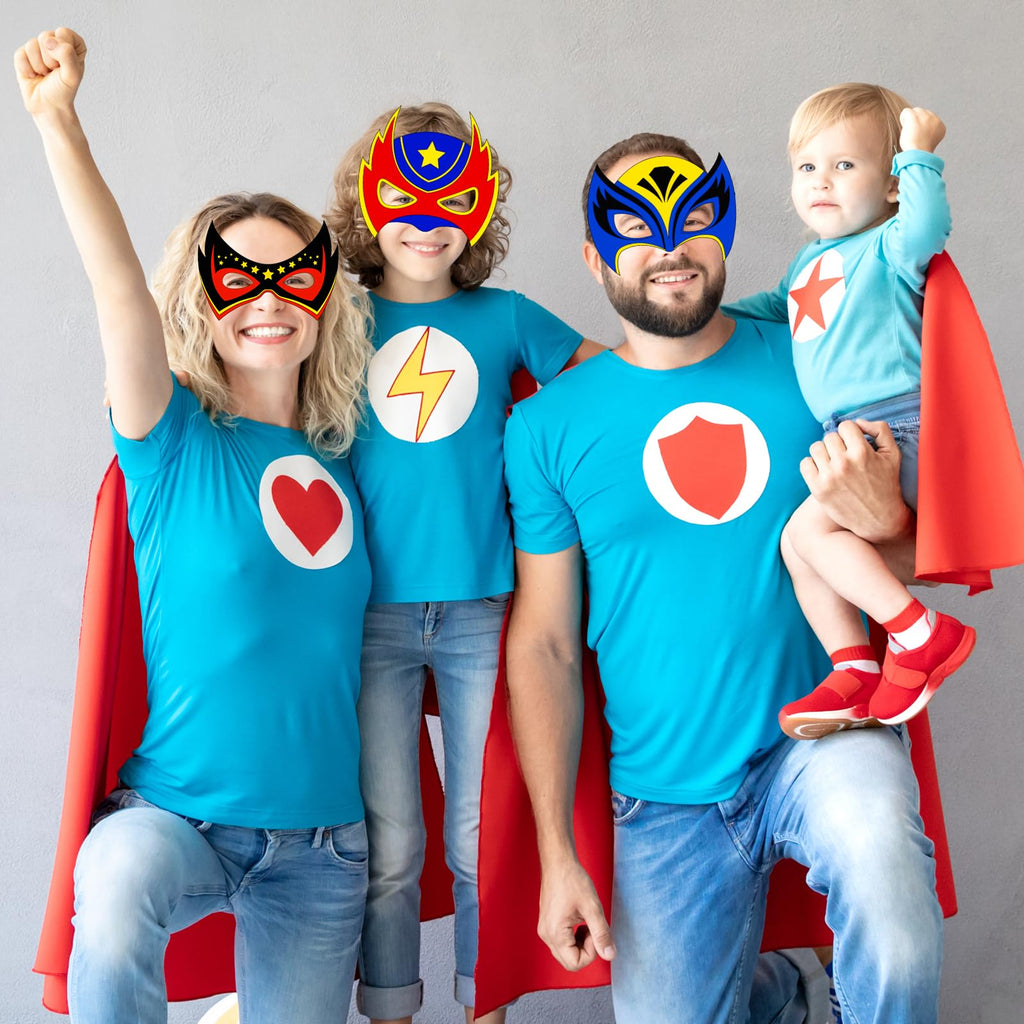 24-Pack DIY Hero Mask Craft Kit for Kids – Color Your Own Superhero Masks with 6 Designs