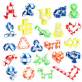 24-Pack Fidget Snake Cubes – Mini Twist Puzzle Bulk Toys for Party Favors, Stocking Stuffers, and Classroom Prizes (Random Colors)