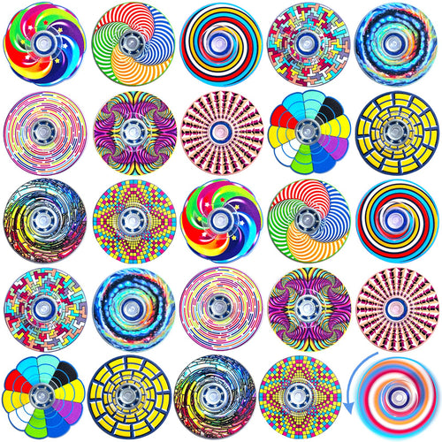 24 Pack Fidget Spinners Bulk - Spiral Stress Relief Toys for Kids & Adults - Party Favors Classroom Prizes