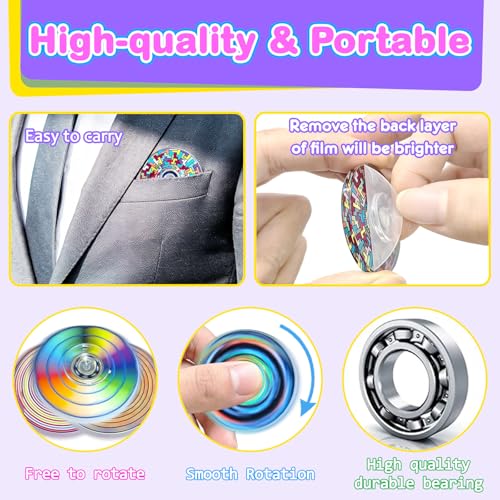 24 Pack Fidget Spinners Bulk - Spiral Stress Relief Toys for Kids & Adults - Party Favors Classroom Prizes