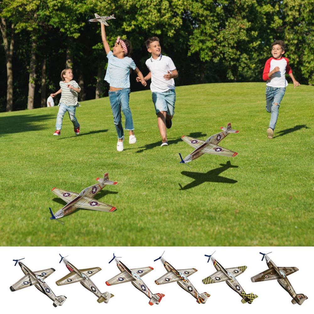 24-Pack Foam Glider Planes – 6 Designs, Easy Assembly, Party Favors for Kids