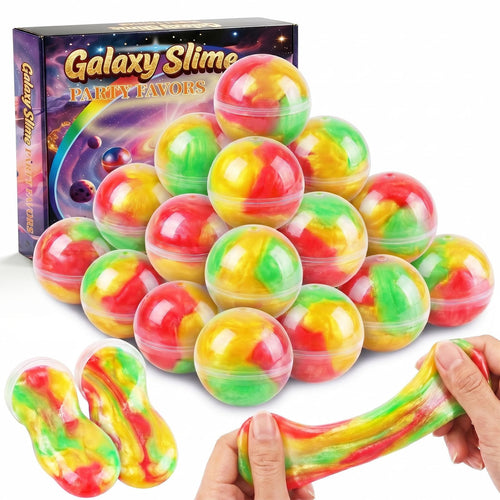 24-Pack Galaxy Slime Balls – Non-Sticky, Mess-Free Sensory Stress Relief Toys for Kids, Party Favors & Classroom Prizes (Ages 3+)
