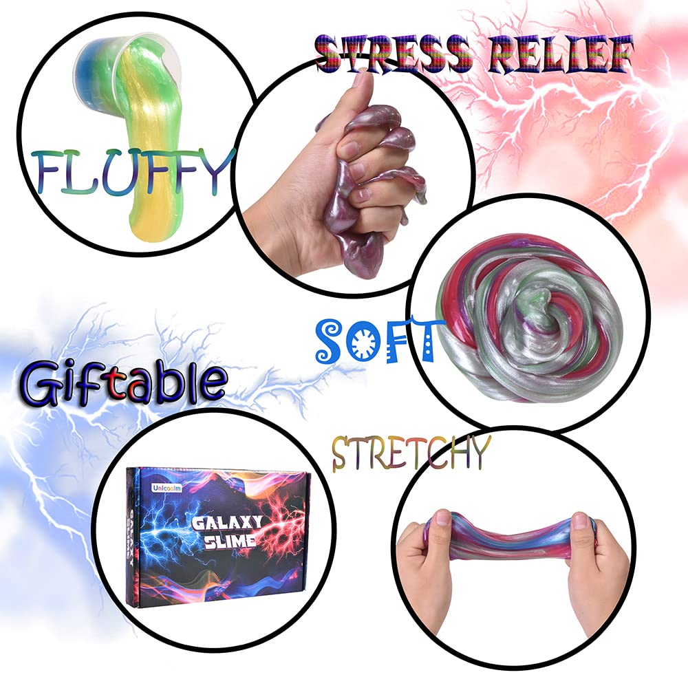 24 Pack Galaxy Slime Bulk – Crystal Slime Putty for Party Favors, Stress Relief, and Sensory Play for Kids Ages 6-12