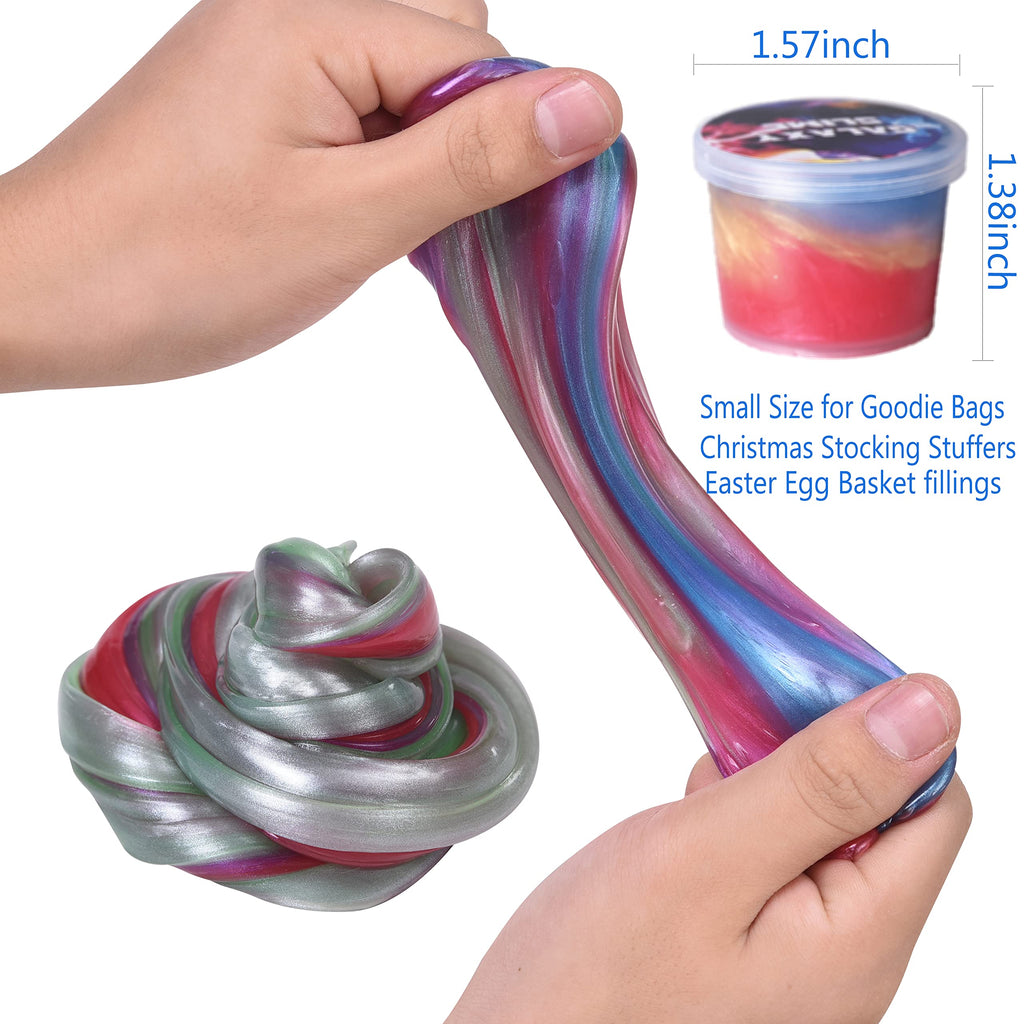 24 Pack Galaxy Slime Bulk – Crystal Slime Putty for Party Favors, Stress Relief, and Sensory Play for Kids Ages 6-12