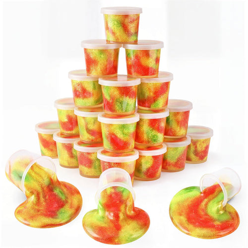 24 Pack Galaxy Slime Putty – Non-Sticky Party Favors for Kids, Gift Box, Stress Relief Toy by BeiyeiDei