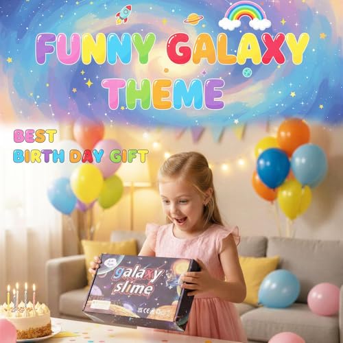 24 Pack Galaxy Slime Putty – Non-Sticky Party Favors for Kids, Gift Box, Stress Relief Toy by BeiyeiDei