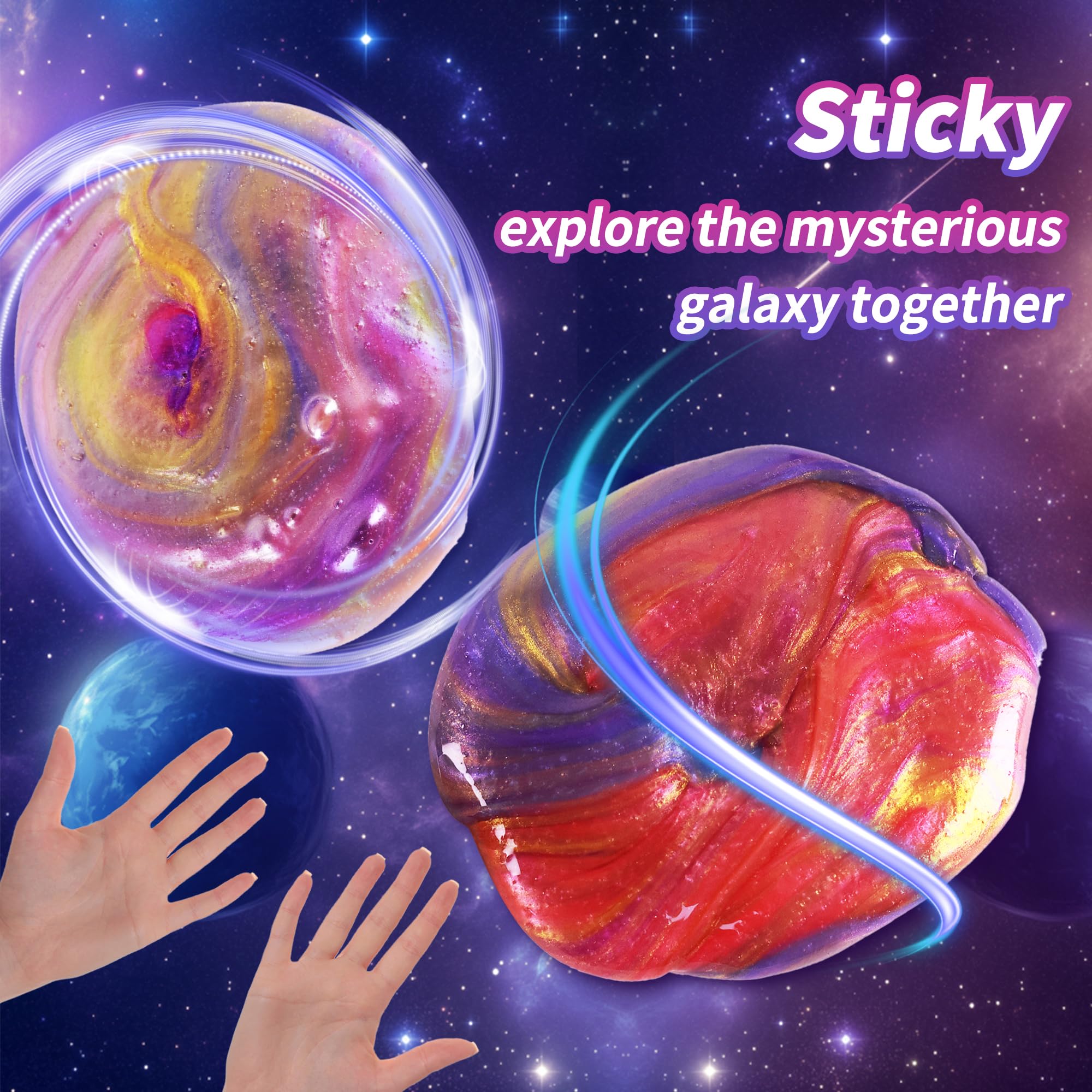 24 Pack Galaxy Star Slime – Non-Sticky, Soft Sludge Toys for Kids Party Favors, Stress Relief, and Easter Basket Stuffers