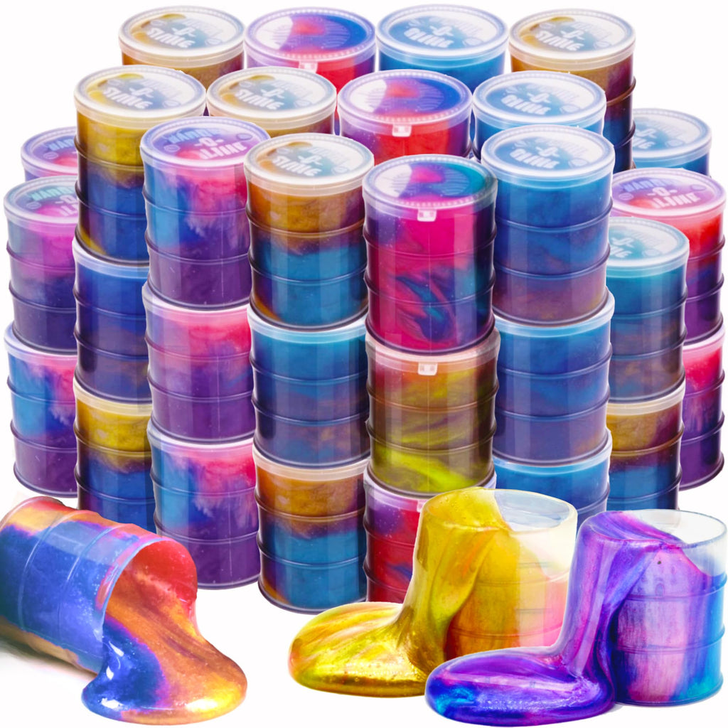 24 Pack Galaxy Star Slime – Non-Sticky, Soft Sludge Toys for Kids Party Favors, Stress Relief, and Easter Basket Stuffers