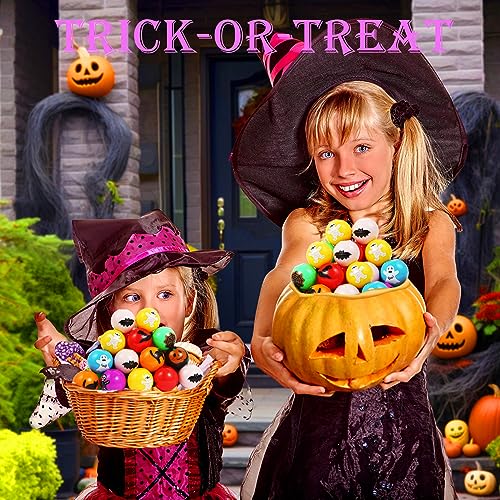 24 Pack Halloween Mini Fidget Spinner Balls – Non-Candy Trick or Treat Bag Fillers, 8 Patterns, 1.3 Inch, for Kids & Adults by CHHOEAV