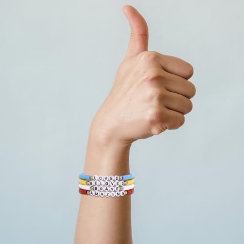 24 Pack Jesus Loves You Bracelets: Handmade Clay Bead Christian Friendship Jewelry for Women Teens