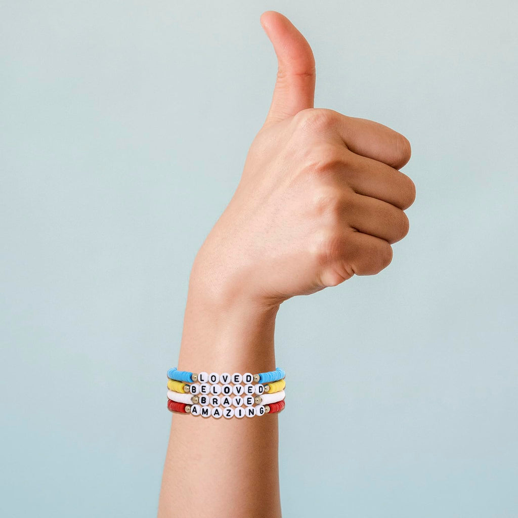 24 Pack Jesus Loves You Bracelets: Handmade Clay Bead Christian Friendship Jewelry for Women Teens