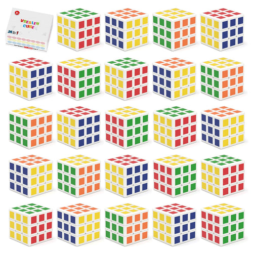 24 Pack Mini 3x3 Cube Puzzle Party Favors for Kids – 1.18in Magic Cubes by Vdealen