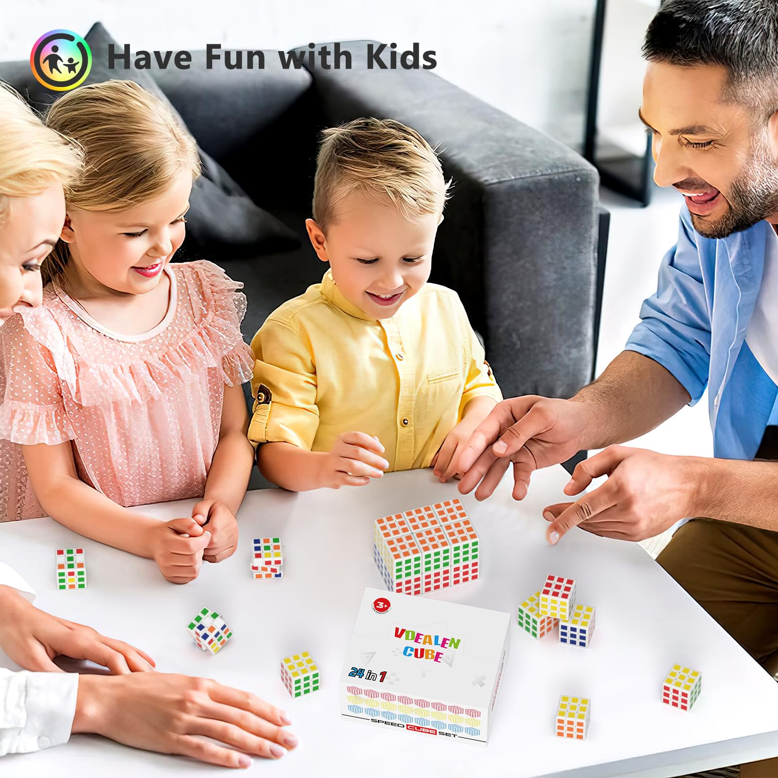 24 Pack Mini 3x3 Cube Puzzle Party Favors for Kids – 1.18in Magic Cubes by Vdealen