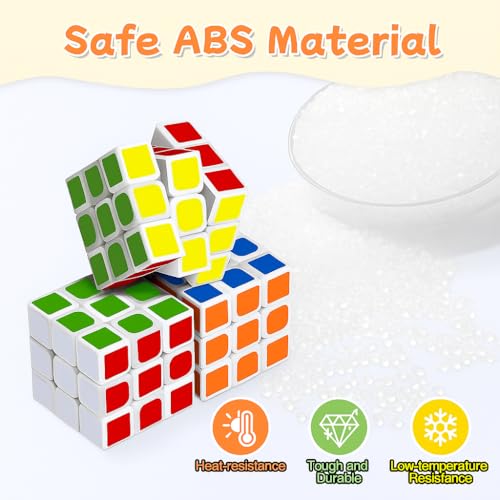 24 Pack Mini 3x3 Puzzle Cubes - Liorbit 1.18" Party Favors, Classroom Rewards, Stress Relief Toy