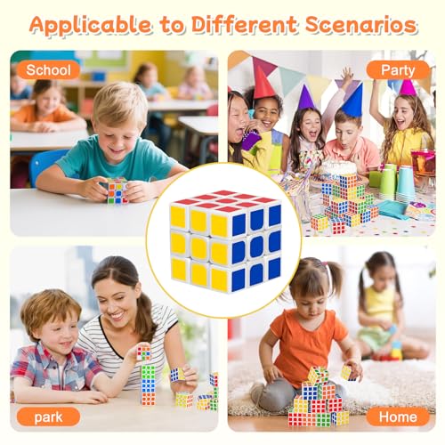 24 Pack Mini 3x3 Puzzle Cubes - Liorbit 1.18" Party Favors, Classroom Rewards, Stress Relief Toy