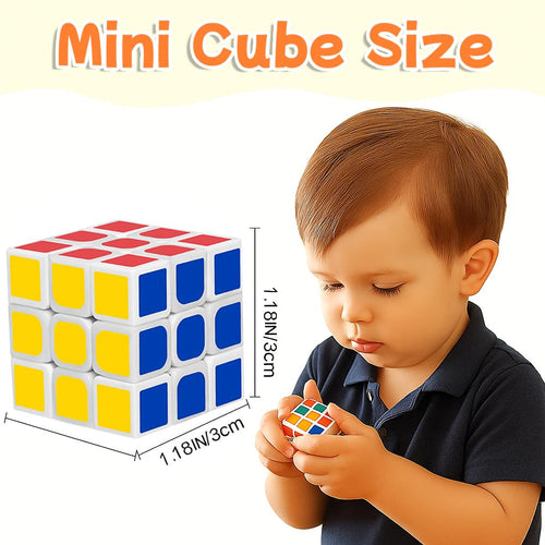 24 Pack Mini 3x3 Puzzle Cubes - Liorbit 1.18" Party Favors, Classroom Rewards, Stress Relief Toy