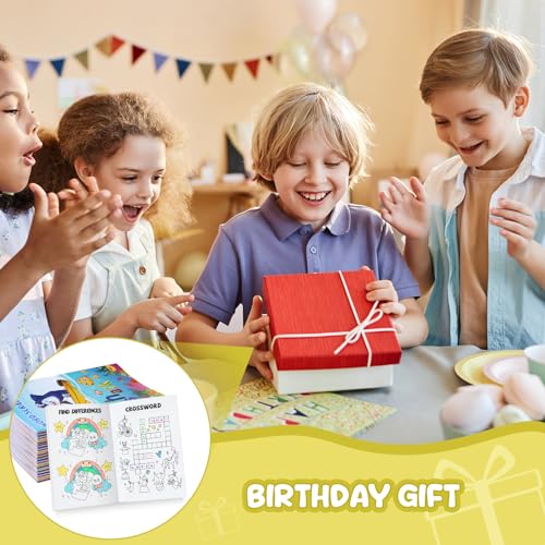 24-Pack Mini Activity Books for Kids Ages 4-12 – Bulk Party Favors with Mazes, Coloring, Puzzles