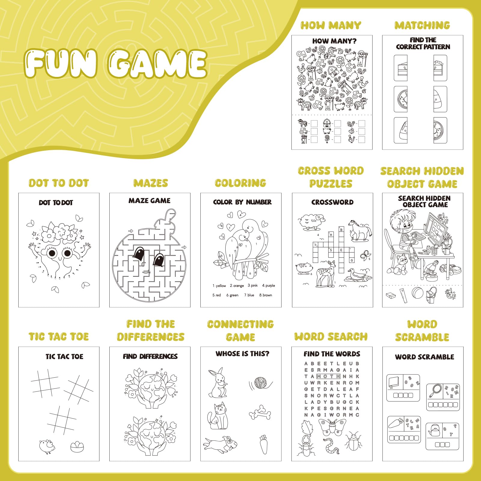 24-Pack Mini Activity Books for Kids Ages 4-12 – Bulk Party Favors with Mazes, Coloring, Puzzles