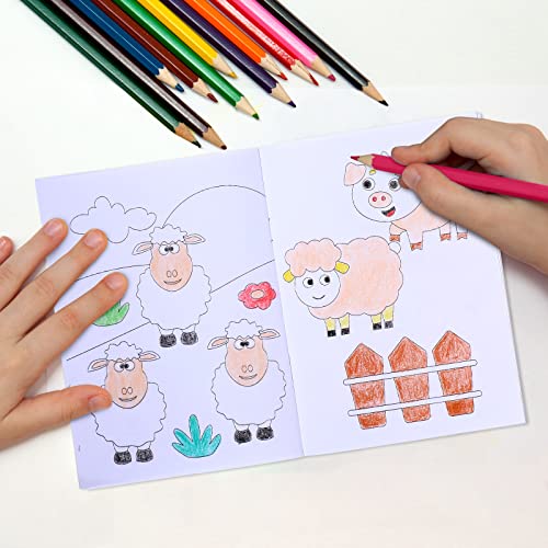 24 Pack Mini Farm Animals Coloring Books for Toddlers – Bulk Party Favors