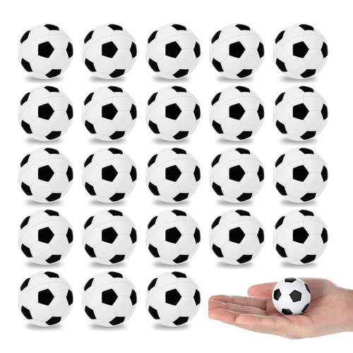 24 Pack Mini Foam Soccer Ball Cupcake Toppers – Stress Balls for Party Favors & School Rewards
