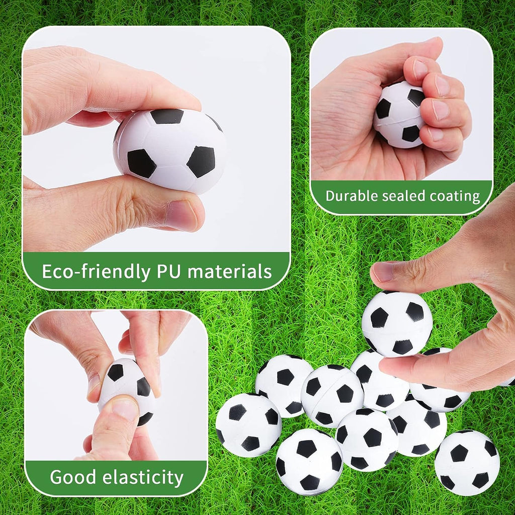 24 Pack Mini Foam Soccer Ball Cupcake Toppers – Stress Balls for Party Favors & School Rewards