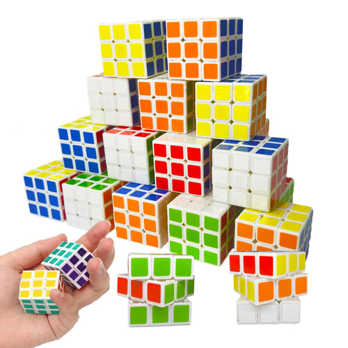 24-Pack Mini Magic Cubes Party Favors - 1.18 Inch 3x3 Puzzle Toys for Kids, Classroom Rewards & Birthday Gifts