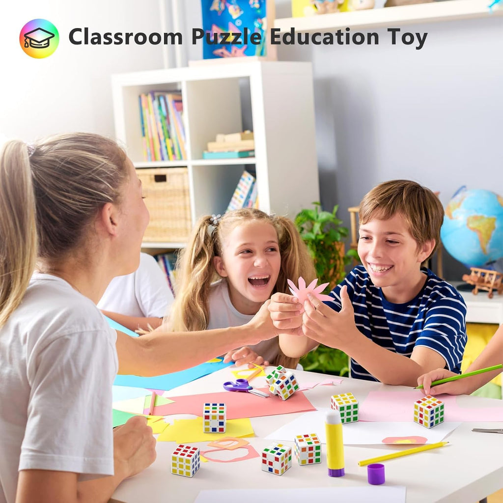 24-Pack Mini Magic Cubes Party Favors - 1.18 Inch 3x3 Puzzle Toys for Kids, Classroom Rewards & Birthday Gifts