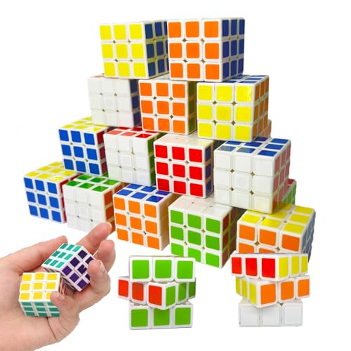 24-Pack Mini Magic Cubes Party Favors - 1.18 Inch 3x3 Puzzle Toys for Kids, Classroom Rewards & Birthday Gifts
