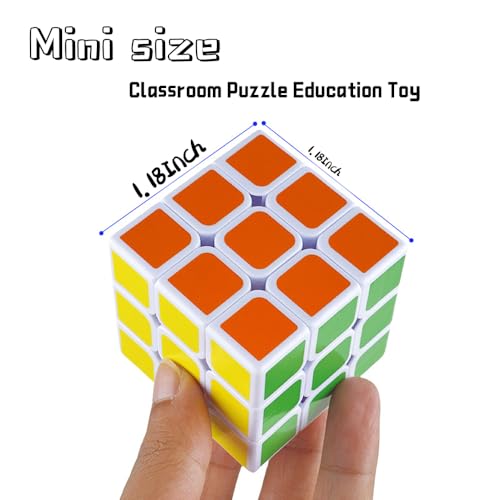 24-Pack Mini Magic Cubes Party Favors - 1.18 Inch 3x3 Puzzle Toys for Kids, Classroom Rewards & Birthday Gifts